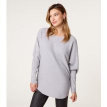 Women's Grey Embellished Batwing Sleeve Jumper Blue Vanilla New Look