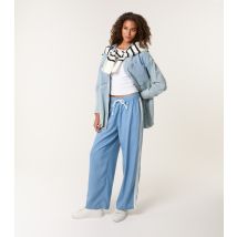 Women's Blue Side Stripe Relaxed Trousers Blue Vanilla New Look
