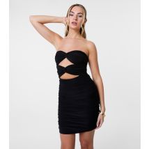 Women's Black Strapless Twist Detail Mini Dress Pink Vanilla New Look