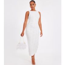 Women's Petite White Jacquard Midaxi Dress Quiz New Look