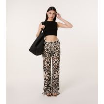 Women's Cream Floral Crochet Trousers Pink Vanilla New Look