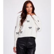 Women's Cream Bow Detail Jumper Quiz New Look