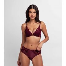 Women's Red Satin Lace Trimmed Plunge Bra Dorina New Look