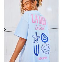 Women's Blue La Mer Printed T-Shirt Skinnydip New Look