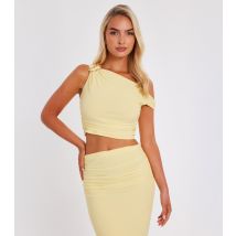 Women's Light Yellow Drop Shoulder Buckle Detail Top Quiz New Look