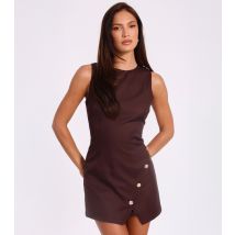 Women's Brown Button Detail Playsuit Quiz New Look