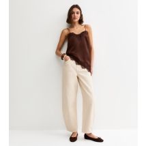 Women's Off White Barrel Leg Jeans New Look