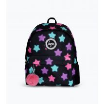 Black Star Glow Print Backpack School HYPE New Look