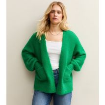 Women's Mid Green Open Front Cardigan Sunshine Soul New Look