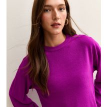 Women's Bright Purple Crew Neck Jumper Sunshine Soul New Look