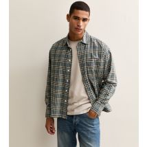 Men's Blue Relaxed Long Sleeve Checked Shirt Only and Sons New Look