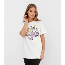Women's White Space Jam Print T-Shirt Brands In New Look