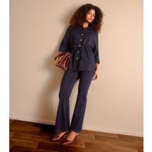 Women's Dark Blue Denim-Look Shirt Jacket Blue Vanilla New Look