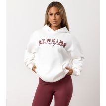 Women's Cream Powered By Belief Relaxed Fit Hoodie Gym King New Look