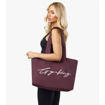 Dark Burgundy Logo Tote Bag Gym King New Look