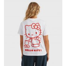 Women's Clothing White Hello Kitty Outline T-Shirt Custard New Look