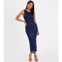 Women's Navy Floral Applique Midaxi Dress Quiz New Look