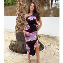 Women's Black Floral Off The Shoulder Midi Dress AX Paris New Look