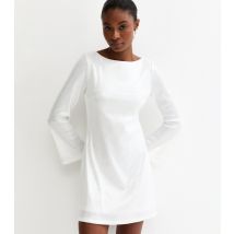 Women's White Sequinned Long Sleeve Mini Dress New Look