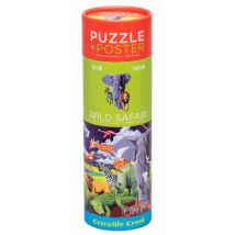 Crocodile Creek - Puzzle & Poster - Wilde Safari - 100 Teile