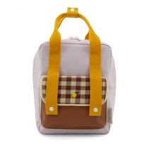 Sticky Lemon - Rucksack small - Gingham - Chocolate sundae + daisy yellow + mauve lilac