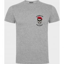 Tee-shirt Gris Chiné Avec Logo Le Diable Rit Avec Nous Colo Côté Coeur - Army Design - Taille M - Vet Sécurité