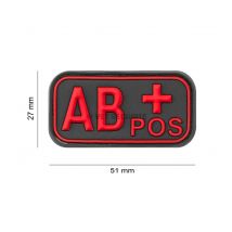Patch En Gomme Groupe Sanguin Ab+ Blackmedic - Jtg - Vet Sécurité