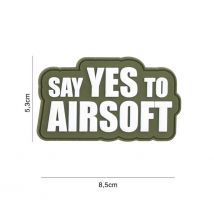 Patch 3d Pvc Say Yes To Airsoft Vert - 101 Inc - Vet Sécurité