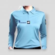 Polo z długimi rękawami cooldry z velcro żandarmeria damskie - błękitne - patrol equipement m