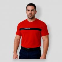 T-shirt z paskiem granatowym ochrona przeciwpożarowa - czerwony - patrol equipement 5xl