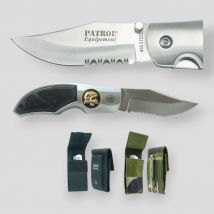 Nóż rangers (ostrze 8,5cm) z odznaką strażaków i etui - camo ce - patrol equipement