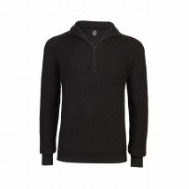 Pull Col V Zippé Noir - Brandit - Taille M - Vet Sécurité