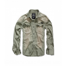 Chemise Denim Hardee Vintage Verte Olive Gris- Brandit - Taille S - Vet Sécurité