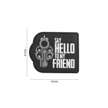 Patch "say Hello To My Friend" En Pvc Noir - 101 Inc - Vet Sécurité