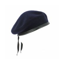 Béret Militaire Bleu Marine Bord En Cuir - Patrol Equipement - Taille 52 - Vet Sécurité