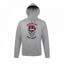 Sweat Gris Chiné Colo Le Diable Rit Avec Nous - Army Design - Taille Xl - Vet Sécurité