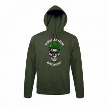 Sweat Vert Le Diable Marche Avec Nous - Army Design - Taille Xl - Vet Sécurité