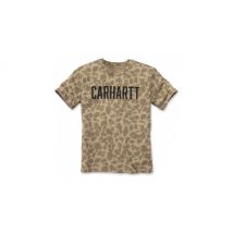 T-shirt workwear block z logo camo beżowy - carhartt l