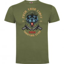 Tee-shirt Vert Push Your Limit Tiger - Army Design - Taille S - Vet Sécurité