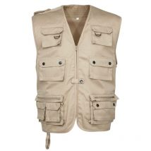 Gilet Reporter Uni Beige - Idaho - Taille L - Vet Sécurité