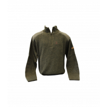 Pull Chasse Brodé Col Camionneur Kaki - Percussion - Taille S - Vet Sécurité