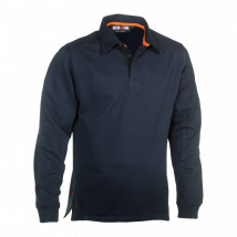 Polo De Travail à Manches Longues Troja Bleu Marine - Herock - Taille Xl - Vet Sécurité