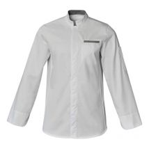 Veste De Cuisine Homme Manches Longues Raphi Blanc Et Gris - Snv - Taille L - Vet Sécurité