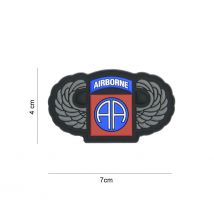 Patch 3d Pvc 82nd Airborne Silver Wings - 101 Inc - Vet Sécurité