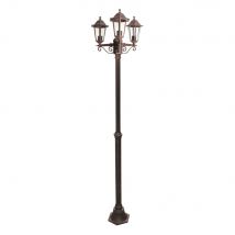 BricolageDirect - Lampadaire Extérieur 3 Têtes 3x60w E27 Fonte Loan - Fonte d'aluminium - Rouille