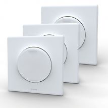 Onessa - Lot De 3 Interrupteurs Va Et Vient + Plaques Assemblées - Blanc