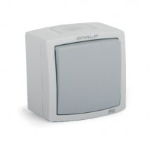 Onalp - Interrupteur Poussoir Etanche Extérieur Ip55 Encastré Ou Saillie - Gris