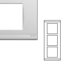 Norvika - Plaque Triple Verticale Entraxe 57mm - Blanc mat