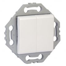 Noane - Interrupteur Double Poussoir 10a - Blanc brillant