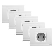 Norvika - Lot De 5 Prises 2p+t hes Complètes